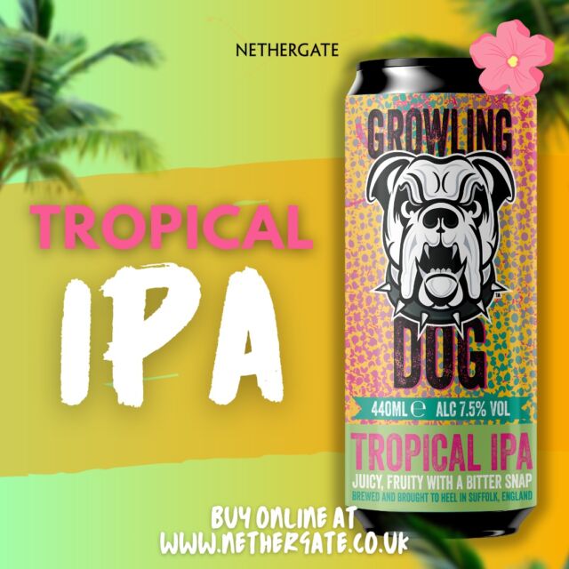 Get ready to be transported to paradise with our Growling Dog Tropical IPA! 🌴🍺
Bursting with a vibrant blend of exotic hops and flavours like mango, papaya, and pineapple, this brew packs a punch that'll have you dreaming of the tropics! Tastes so good, you'd never know it's 7.5% ABV! ⚠️

🛒 Available to buy online or in our shops individually or in cases of 6 or 12 ✅

#drinkresponsibly #tropicalIPA #tropicalflavour #summer #craftbeer